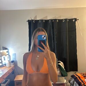 Orange Halter Bikini Top